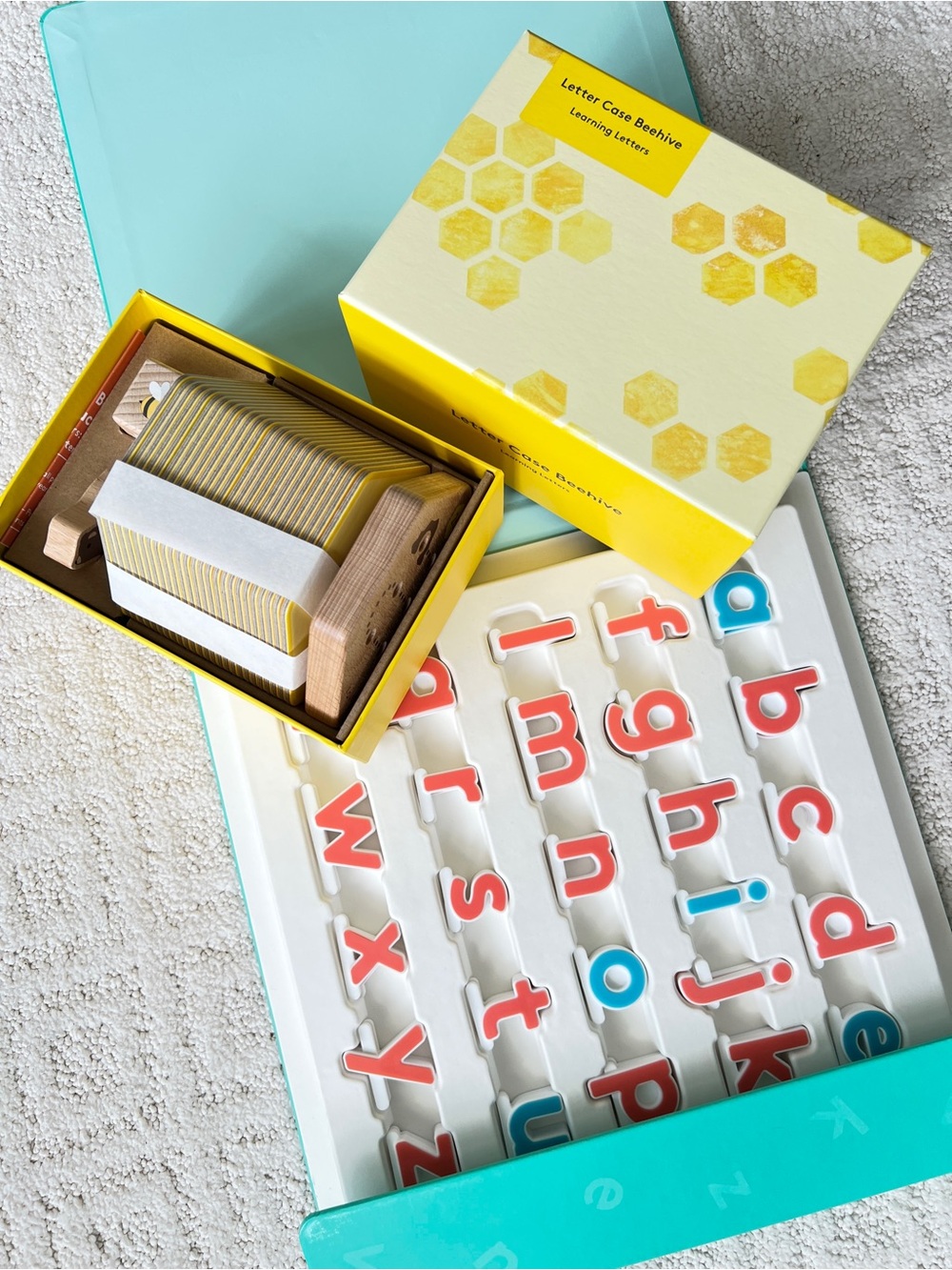 NWT Lovevery Montessori Alphabet & Letter Case Beehive Game